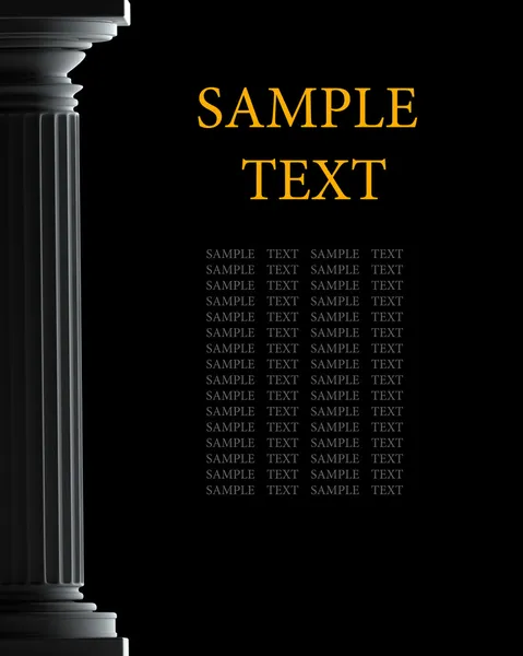 Classic Column isolated on black background High resolution 3D — Stock Photo, Image