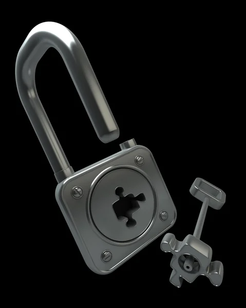 Lock. Objects over black High resolution image 3d — Stock Photo, Image