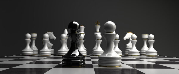 Black vs wihte chess pawn background. high resolution