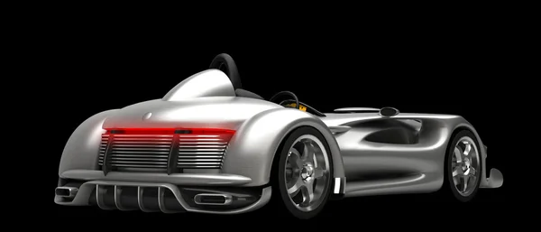 Samochód sportowy drogi gwiazda na białym tle na czarnym render 3d (nie znaku towarowego kwestii jak samochód jest mój własny projekt) wysokiej rozdzielczości — Zdjęcie stockowe