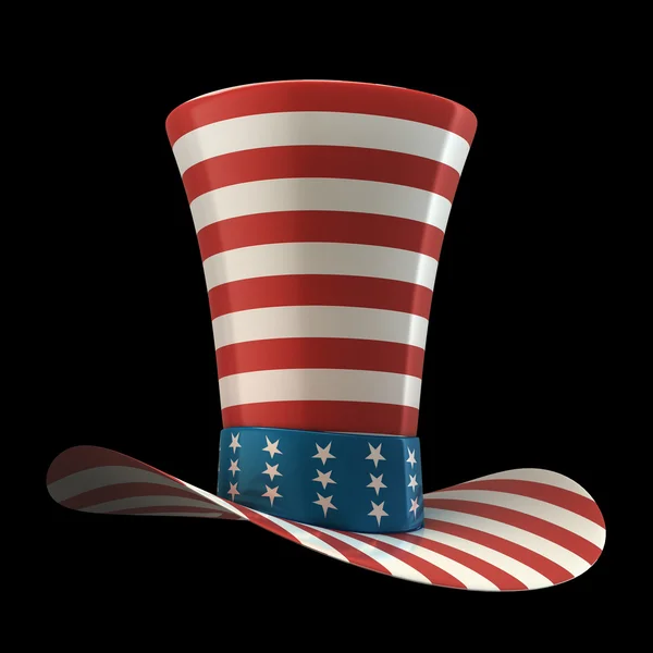 TOP hat of USA isolated on black background High resolution 3D — Stock Photo, Image