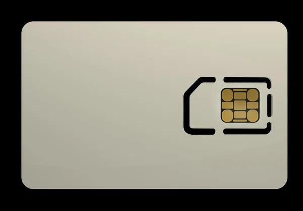 Carte SIM vierge isolée sur fond noir Haute résolution 3D — Photo
