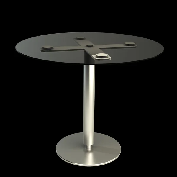 3D-moderne ronde tafel geïsoleerd op zwarte achtergrond (geen handelsmerk onderwerpen is mijn eigen ontwerp) — Stockfoto