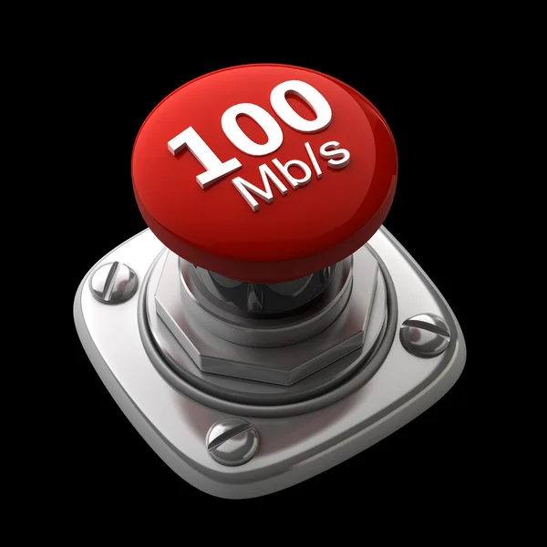 Red button Isolated High resolution. 3D image — Stock Photo, Image