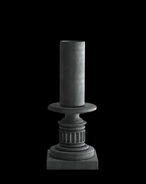 Decorative Stone vase on a podium isolated on black background. High resolution 3D image — Stock Photo, Image