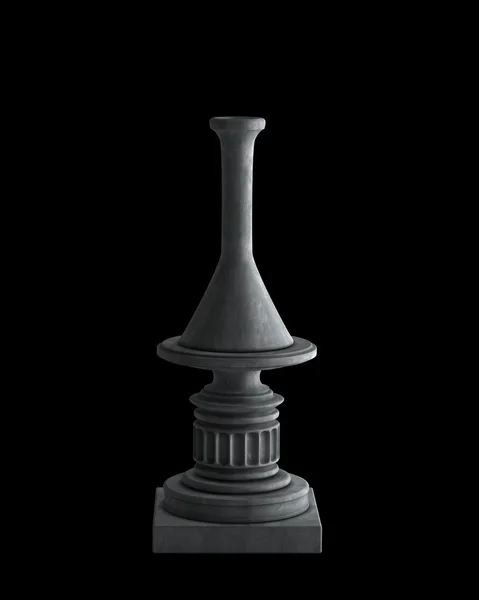 Decorative Stone vase on a podium isolated on black background. High resolution 3D image — Stock Photo, Image