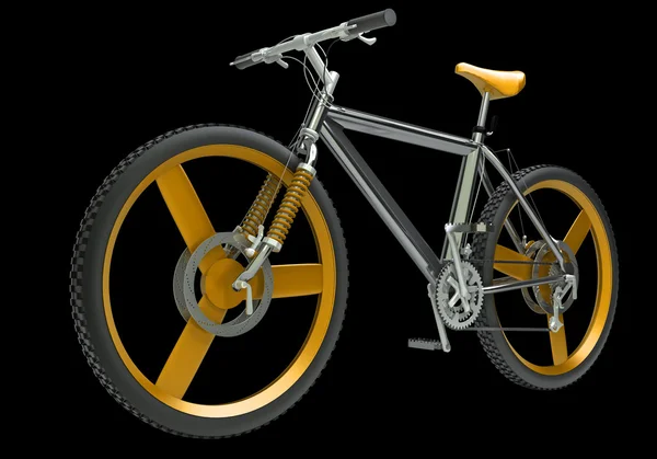 Modern sport bicycle isolated on black background High resolution. 3D image — Stock Photo, Image