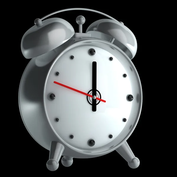 차원 높은 reolution 검은 배경에 고립 된 알람 시계 — 스톡 사진