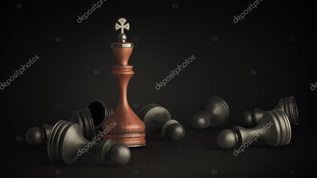 Closeup Preto xadrez rei fundo 3d ilustração . fotos, imagens de © ADDRicky  #20323487