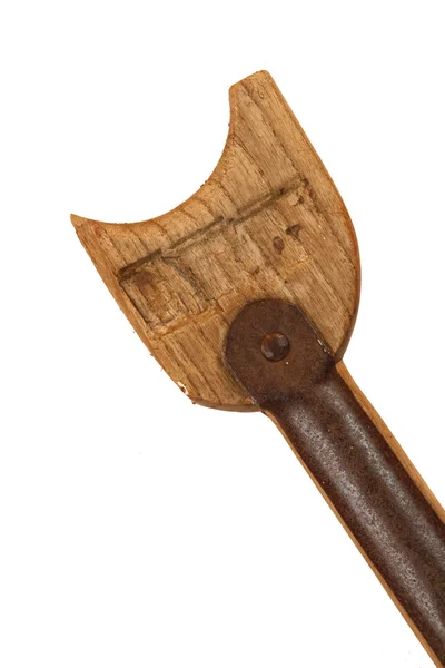 Spade eller gaffel trähandtag — Stockfoto
