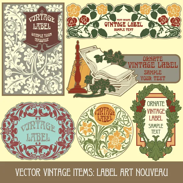 Label art nouveau — Stock Vector