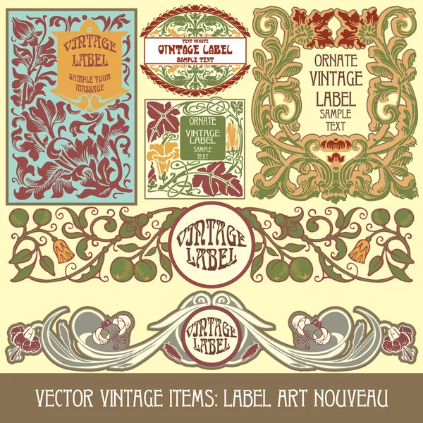 Label art nouveau — Stockvector