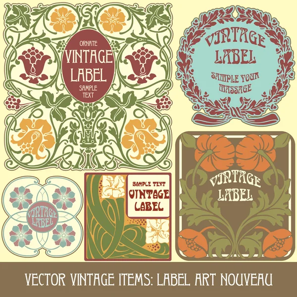 Label art nouveau — Stock Vector