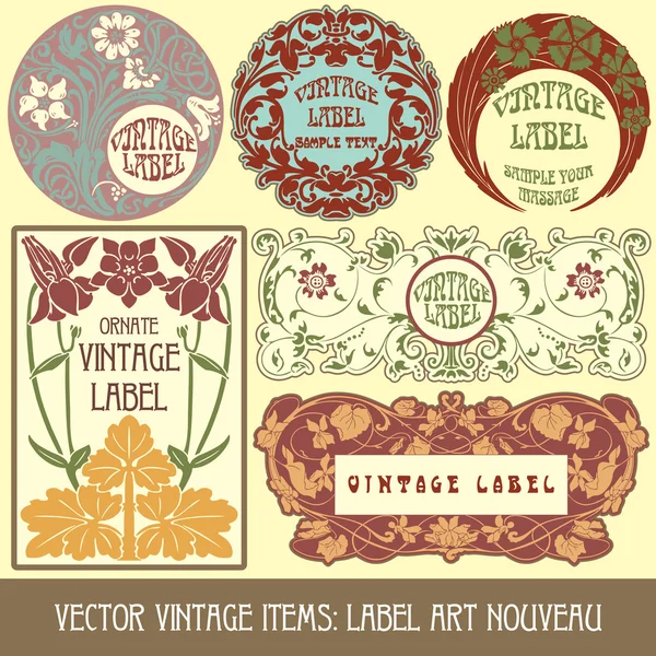 Etiket art nouveau — Stok Vektör