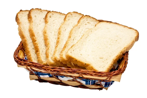 Pão de trigo em uma caixa de pão — Fotografia de Stock