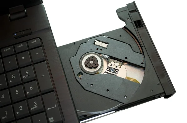 Writing down a drive of disks from a notebook — Stock Photo, Image
