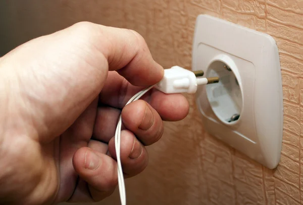 Connection of a plug in the socket — Stock Photo, Image