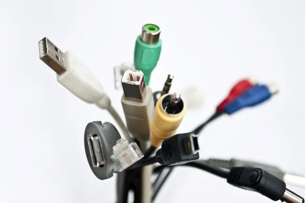 Dial-up of adapters with wires — Stock Photo, Image