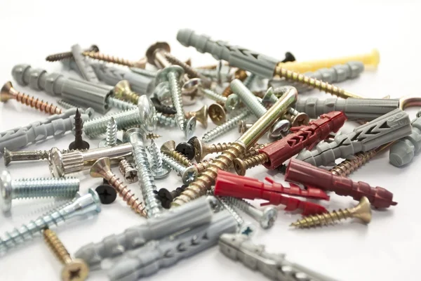 Dial-up of various threaded bolts — Stock Photo, Image