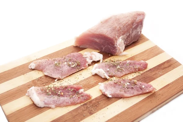 Fleisch vom Schwein schneiden — Stockfoto