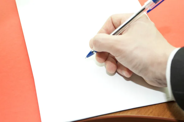 stock image Signing of a clean sheet by the handle