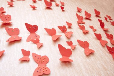 Decorative red butterflies clipart