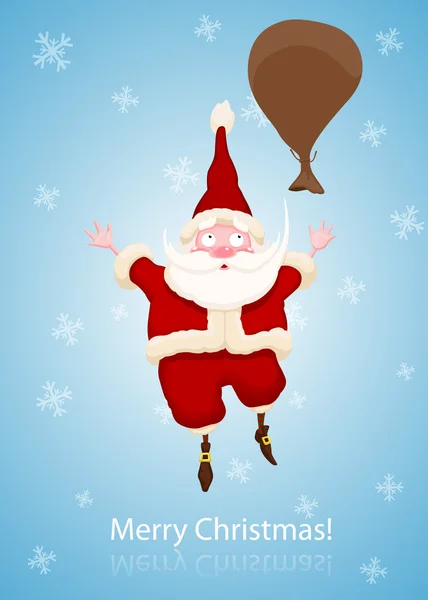 Weihnachtsmann fällt in den Himmel — Stockvektor