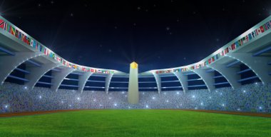 Olympic Stadium night time clipart