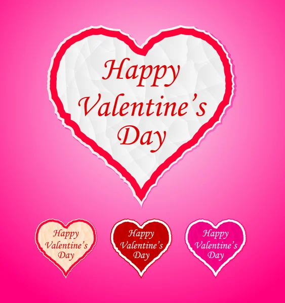 Happy Valentine's Day papier coeur — Image vectorielle