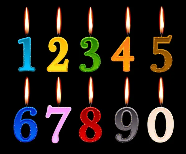 Numeri di candele per buon compleanno — Vettoriale Stock
