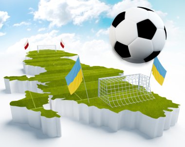 Poland and Ukraine European Soccer championship clipart