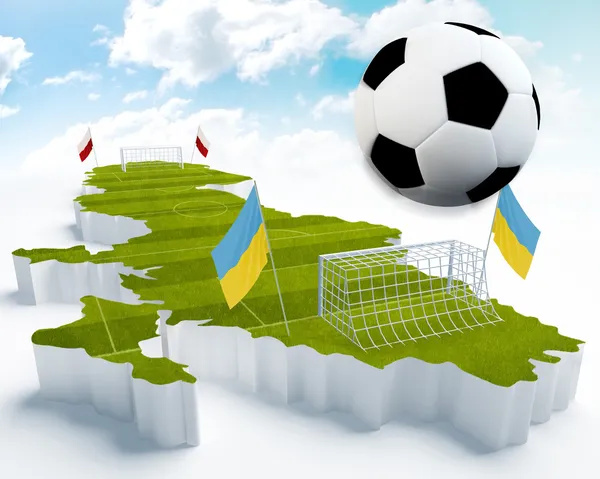 Polônia e Ucrânia Campeonato Europeu de Futebol — Fotografia de Stock