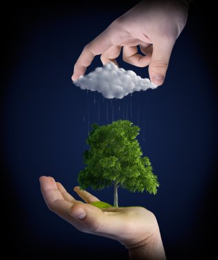 Nature in man hands clipart