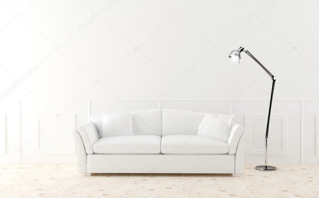 White sofa in luminous room