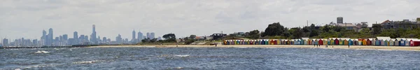 Caixas de banho na praia de Brighton ao lado de Melbourne, Austrália — Fotografia de Stock