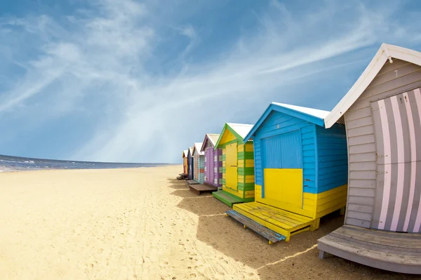 Bathing boxes on Brighton beach next to Melbourne, Australia — Stock Photo, Image