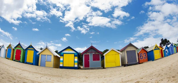 stock image Bathing boxes on Brighton beach next to Melbourne, Australia