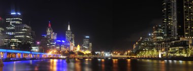 Melbourne city by night - Victoria - Australia clipart