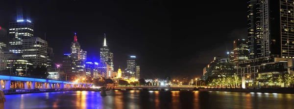 stock image Melbourne city by night - Victoria - Australia