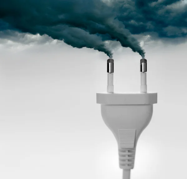Verontreiniging rook uitgaan van een plug - verontreiniging/ecologie Concept — Stockfoto
