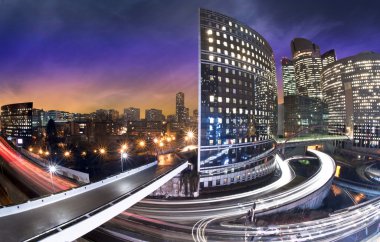 La defense by night - Paris - France clipart