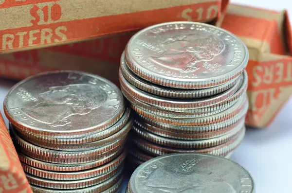 Stack Of Quarters — Stock Photo, Image