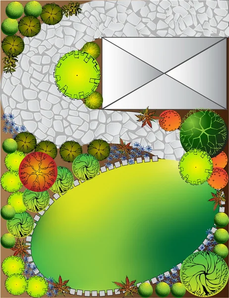 Plan du jardin — Image vectorielle