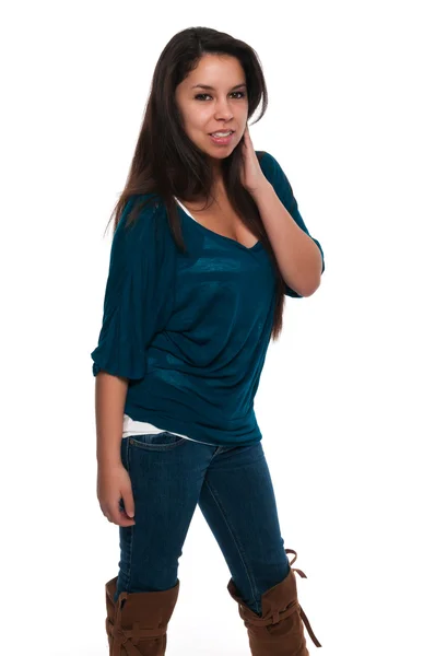 Teal blouse — Stock Photo, Image
