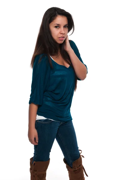 Teal blouse — Stock Photo, Image