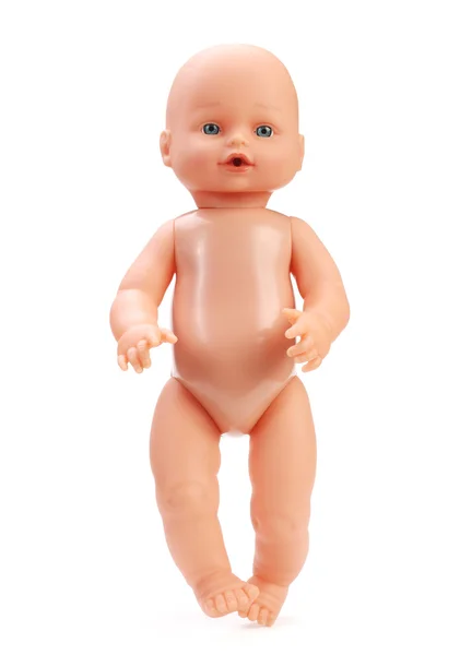 -beyaz izole oyuncak bebek — Stok fotoğraf