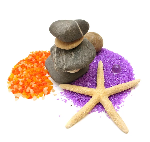 Stack of stones and starfish — Stock Photo, Image