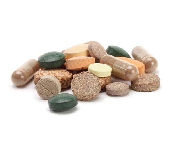 Vitaminas, comprimidos e comprimidos — Fotografia de Stock