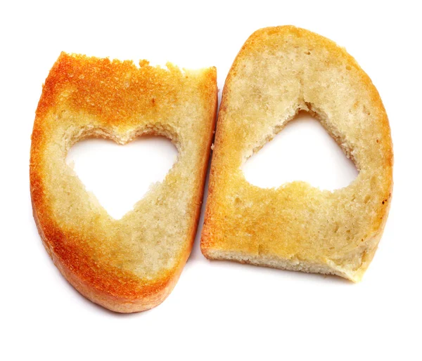 ハートのパンのトースト — ストック写真
