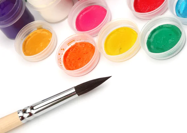 Paint brush and colors — Stock Photo, Image